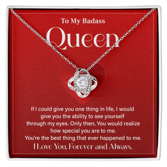 Badass Queen Necklace Gift – Love You Always Note