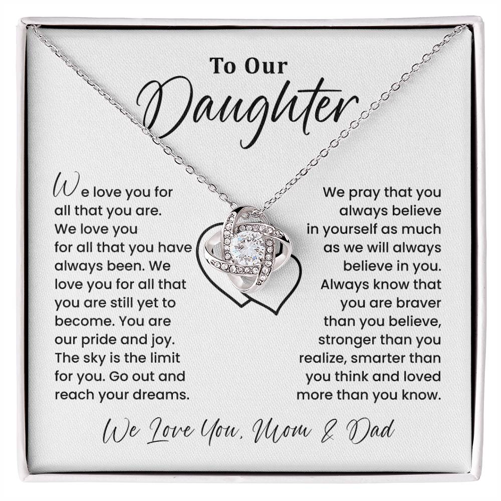 To Our Daughter Heartfelt Jewelry For Daughter Gift From Your Mom And Dad Proud Parent Gift Caring Gift For Daughter Supportive Necklace For Daughter Believe In Yourself Jewelry Daughter's Dreams Jewelry Unique Gift For Daughter Special Bond Necklace