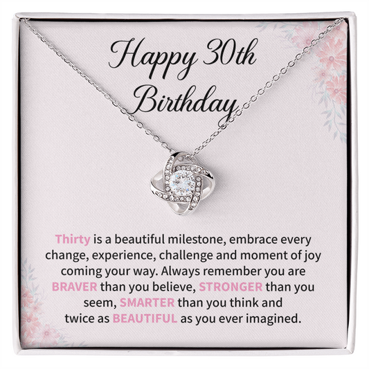 30th Birthday Necklace Gift With Empowering Message