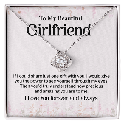 To My Beautiful Girlfriend Necklace Romantic Jewelry Gift with Message Card