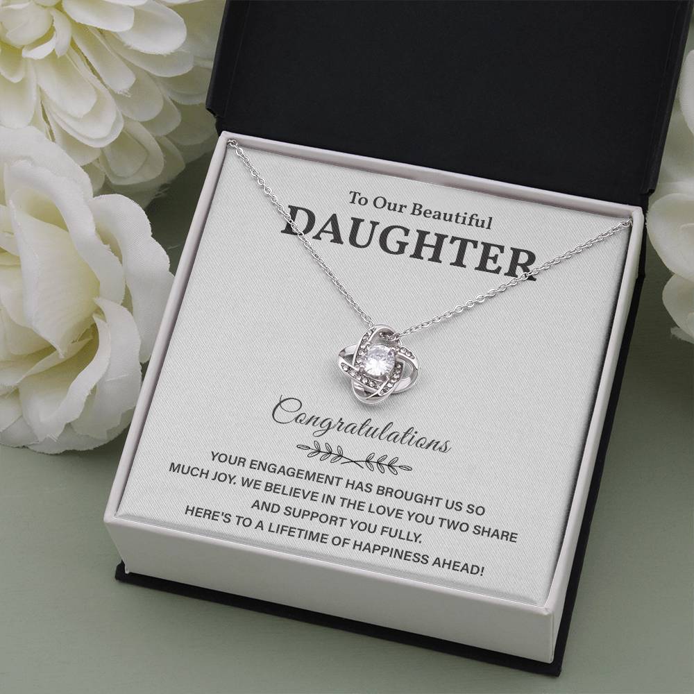 To Our Beautiful Daughter Engagement Necklace Gift Dad Sentimental Gift For Daughter’s Engagement Jewelry Gift For Daughter’s Engagement Daughter’s Special Day Necklace Meaningful Engagement Gift For Daughter Engagement Jewelry For Daughter