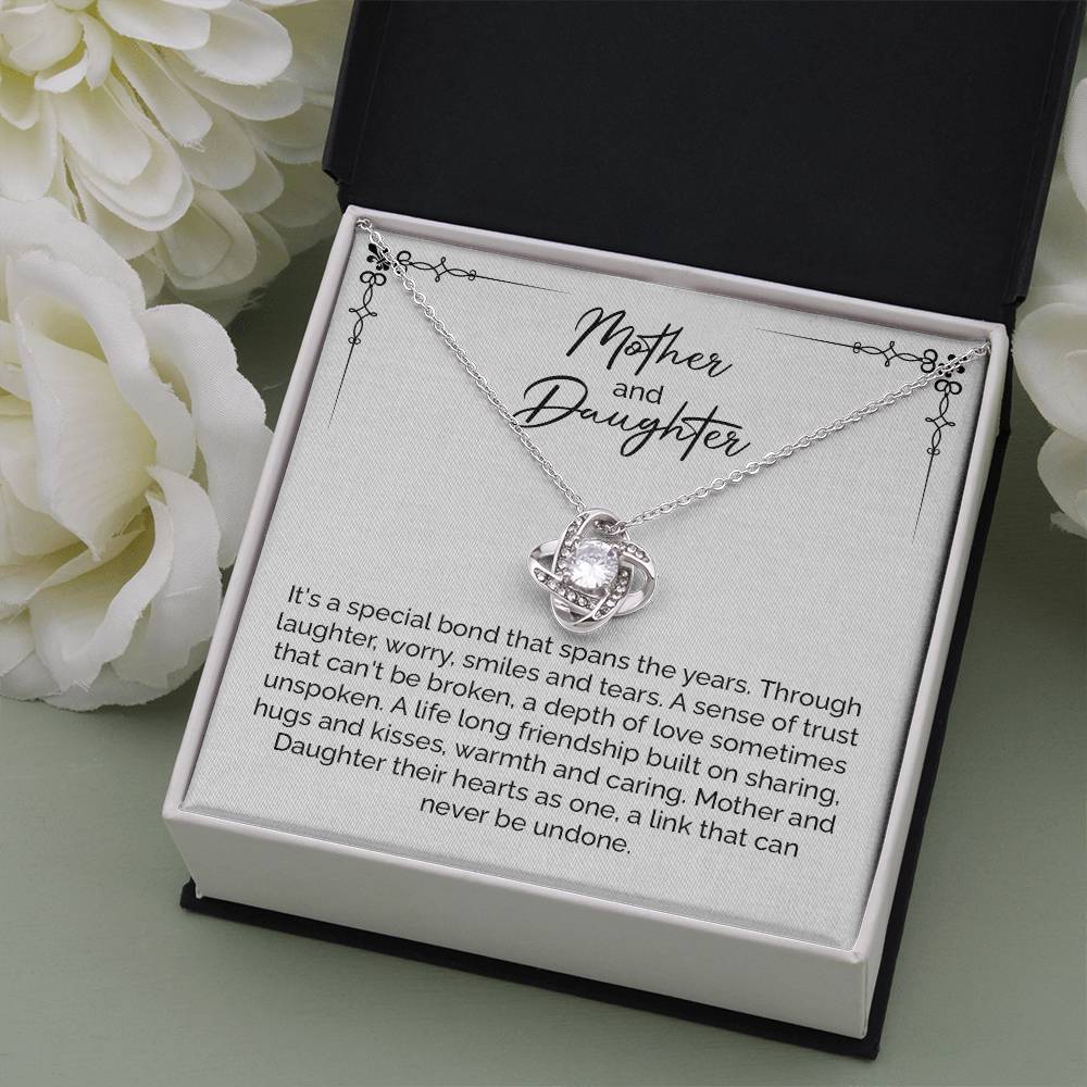 Mother Daughter Necklace Gift with Heartfelt Message