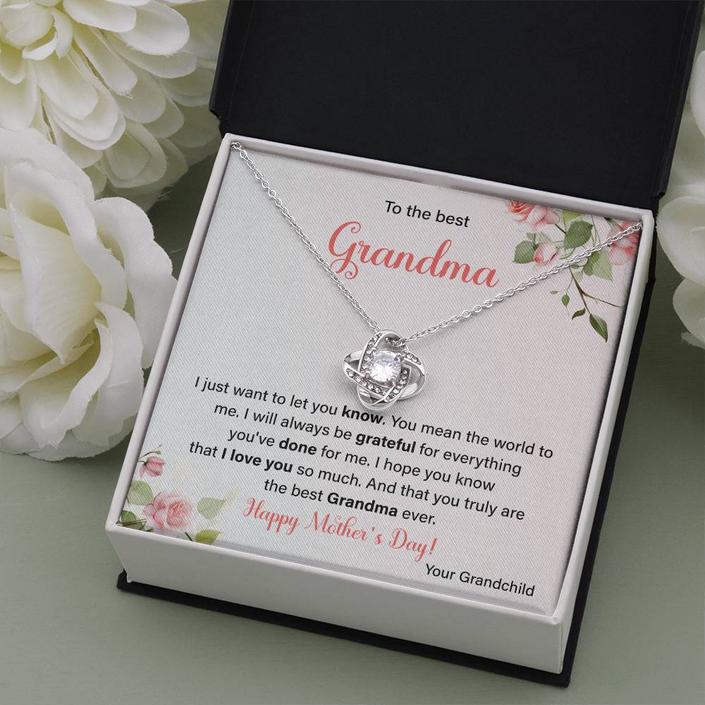 To The Best Grandma Grandmother Appreciation Necklace Love From Grandchild Gift Happy Mother’s Day For Her Sentimental Grandma Necklace Heartfelt Message For Old Lady Thank You Gift Gift For Special Person