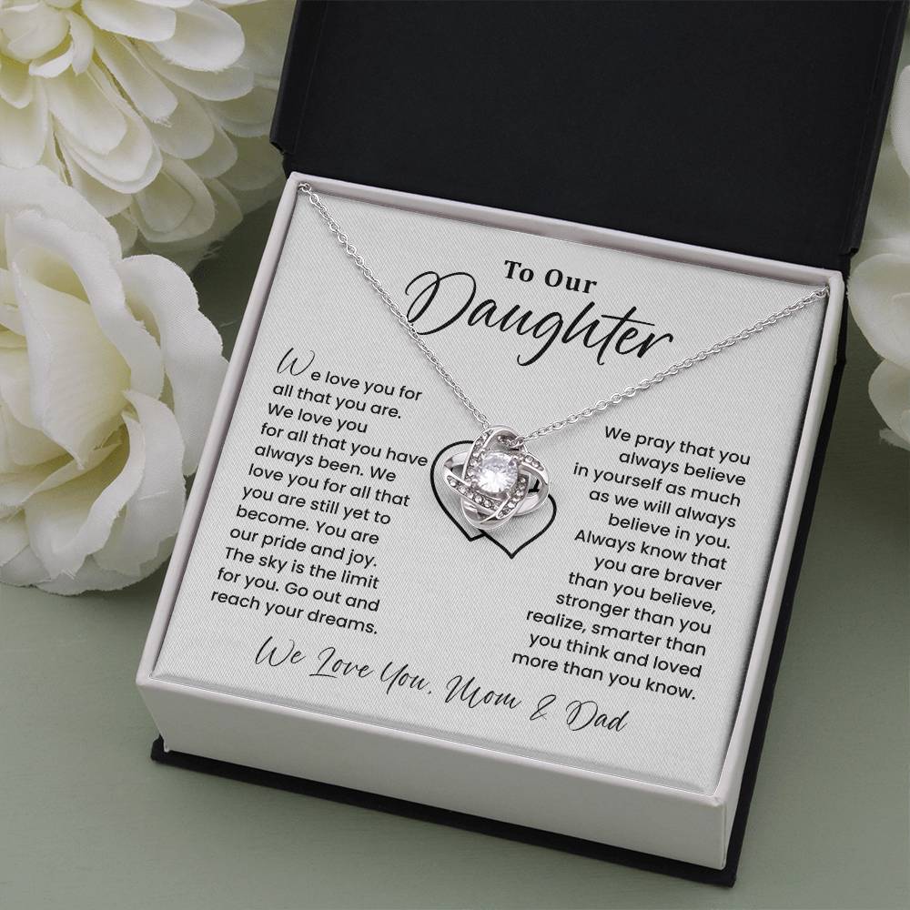 To Our Daughter Heartfelt Jewelry For Daughter Gift From Your Mom And Dad Proud Parent Gift Caring Gift For Daughter Supportive Necklace For Daughter Believe In Yourself Jewelry Daughter's Dreams Jewelry Unique Gift For Daughter Special Bond Necklace