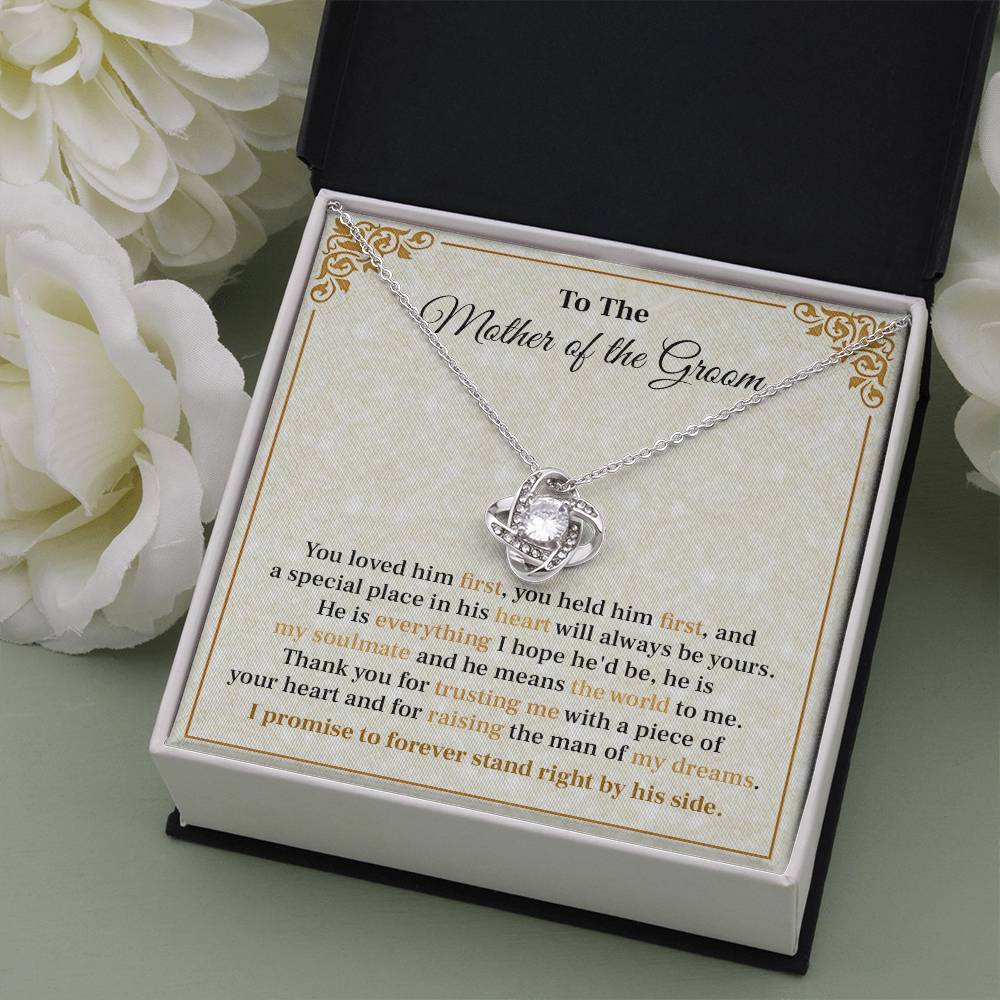 Groom’s Mom Necklace Gift from Bride with Message Card
