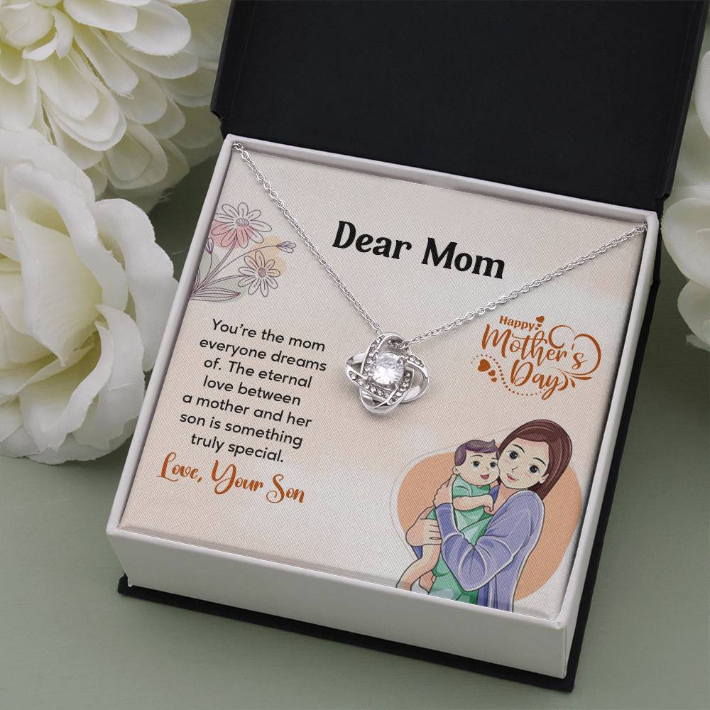 Dear Mom, Heartfelt Necklace For Love Loving Jewelry For Mother's Day Sentimental Necklace For Connection Loving Pendant For A Mother-son Bond Special Pendant Special Necklace Thoughtful Necklace For Love