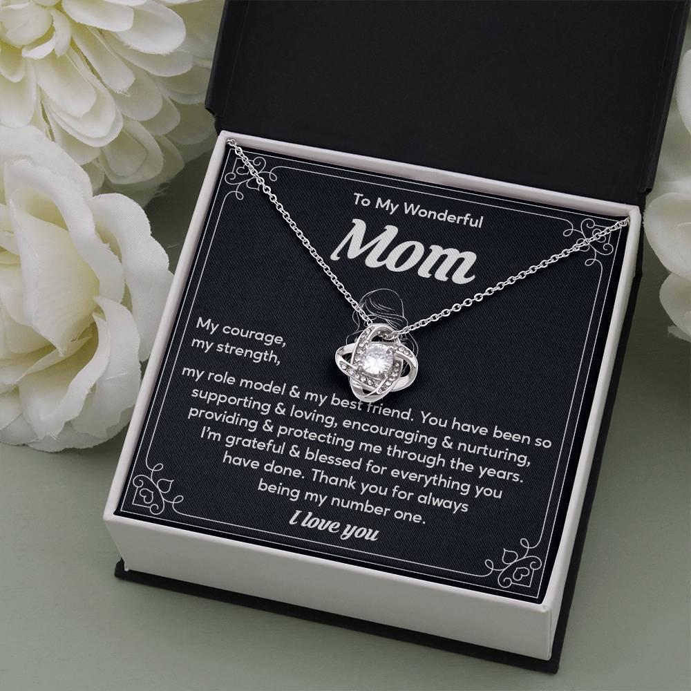 To My Wonderful Mom, Wonderful Mom Pendant Heartfelt Necklace For Her Sweet Pendant Thank You Gift For Support To My Best Friend Mom Jewelry Special Pendant For A Supportive Mom Sentimental Jewelry Thoughtful Necklace