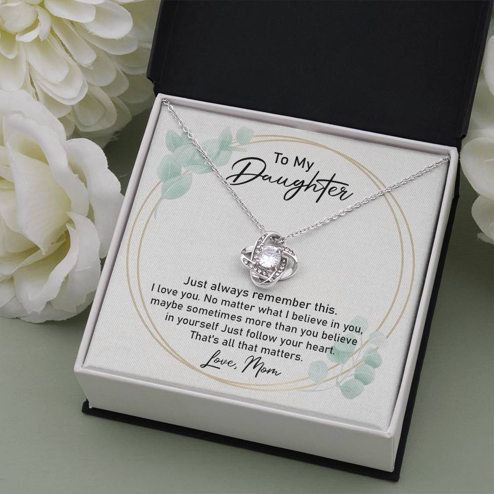Daughter Necklace Gift from Mom with Heartfelt Note