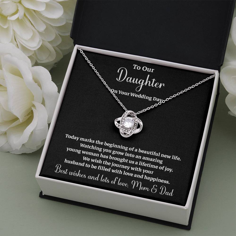 To Our Daughter On Your Wedding Day Heartfelt Wishes For A Beautiful New Life Gift From Your Mom And Dad Wedding Day Gift For Daughter New Life Celebration Jewelry Mother And Father Wedding Message Daughter's Wedding Day Jewelry Joyful Wedding Day Gift