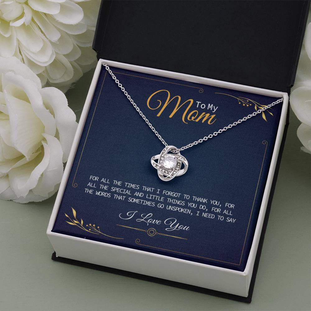Mom Necklace Gift with Heartfelt Thank You Message Card