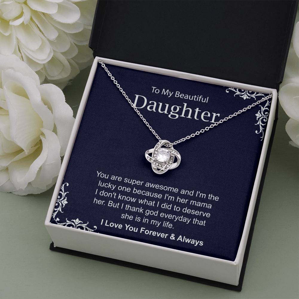 Lucky Mom Necklace Gift for Daughter Love Note