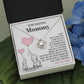 To My Beautiful Mommy Necklace Gift From Your Tummy - Mother's Day Gift, 925 Sterling Silver Love Knot Necklace Gift For Mommy, Gift For Mother Handmade Jewelry With Message Card And Box.