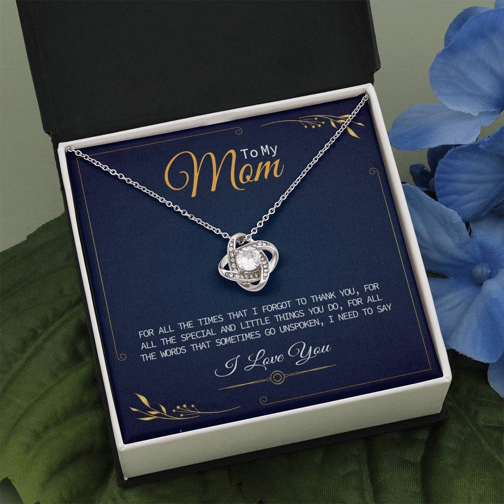 Mom Necklace Gift with Heartfelt Thank You Message Card
