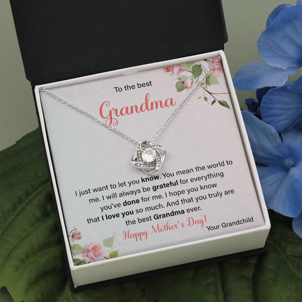 To The Best Grandma Grandmother Appreciation Necklace Love From Grandchild Gift Happy Mother’s Day For Her Sentimental Grandma Necklace Heartfelt Message For Old Lady Thank You Gift Gift For Special Person