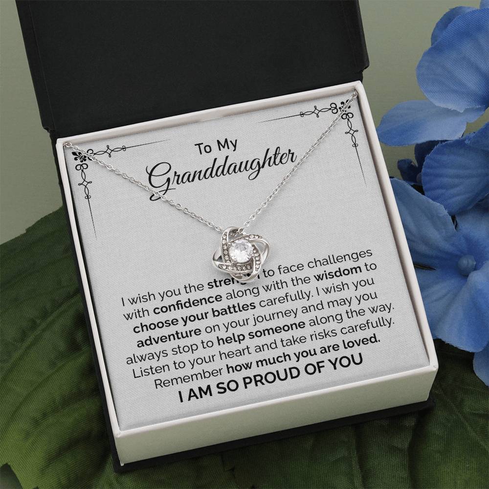 Granddaughter Necklace Gift with Proud Message Card