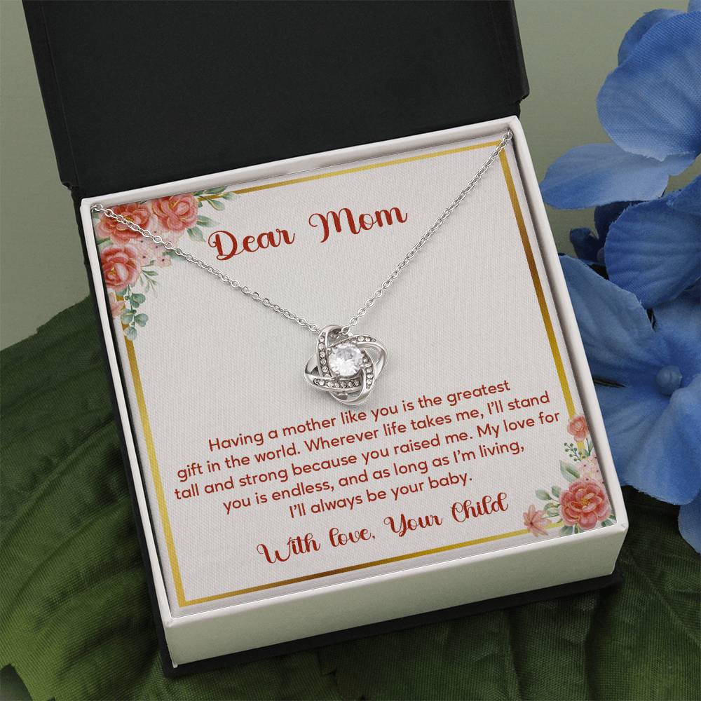 Dear Mom, Elegant Jewelry For A Cherished Bond Thoughtful Necklace For Love And Support Loving Pendant Sentimental Jewelry Loving Gift For A Cherished Heart Thank You Pendant Loving Pendant For Support Strong Jewelry For Her