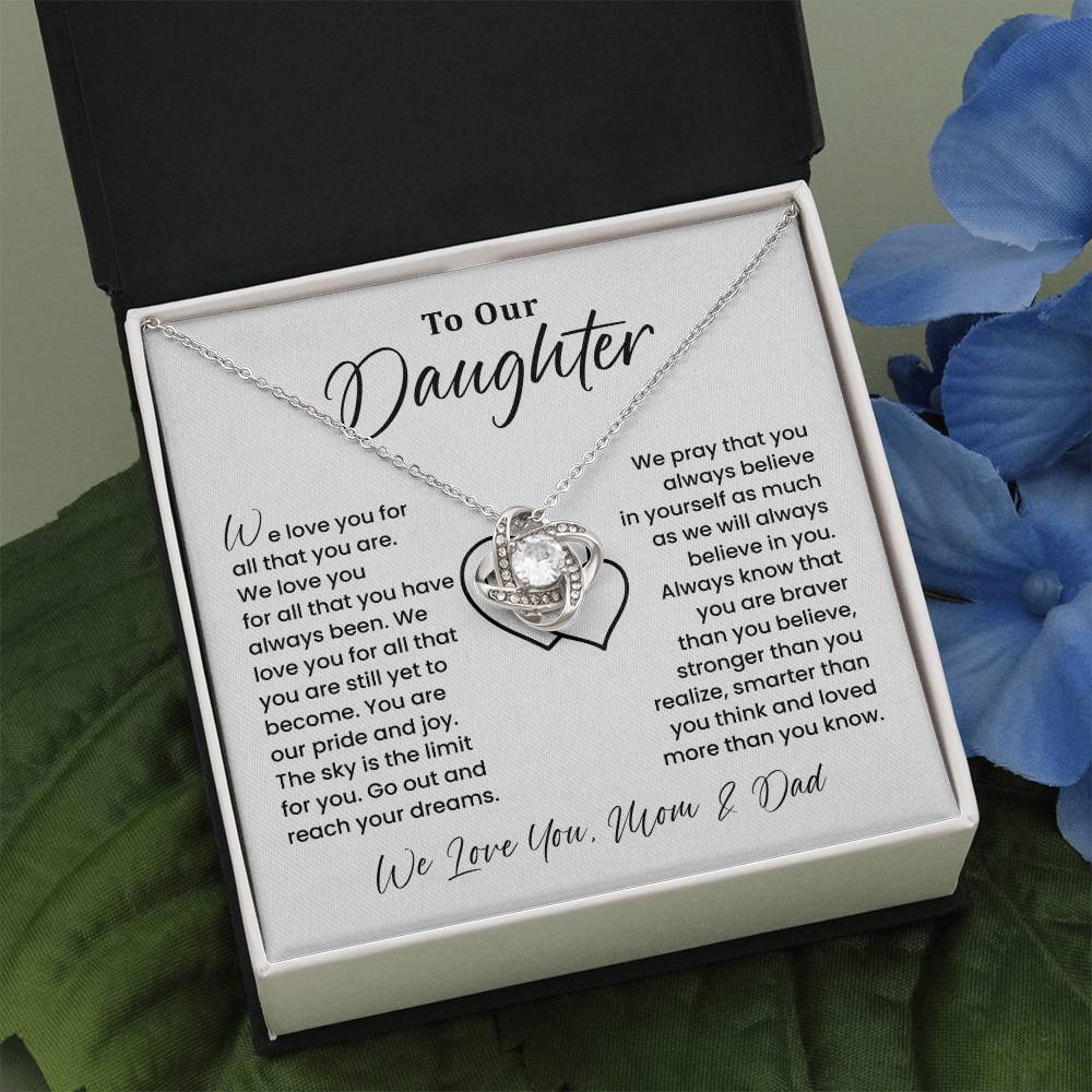 To Our Daughter Heartfelt Jewelry For Daughter Gift From Your Mom And Dad Proud Parent Gift Caring Gift For Daughter Supportive Necklace For Daughter Believe In Yourself Jewelry Daughter's Dreams Jewelry Unique Gift For Daughter Special Bond Necklace