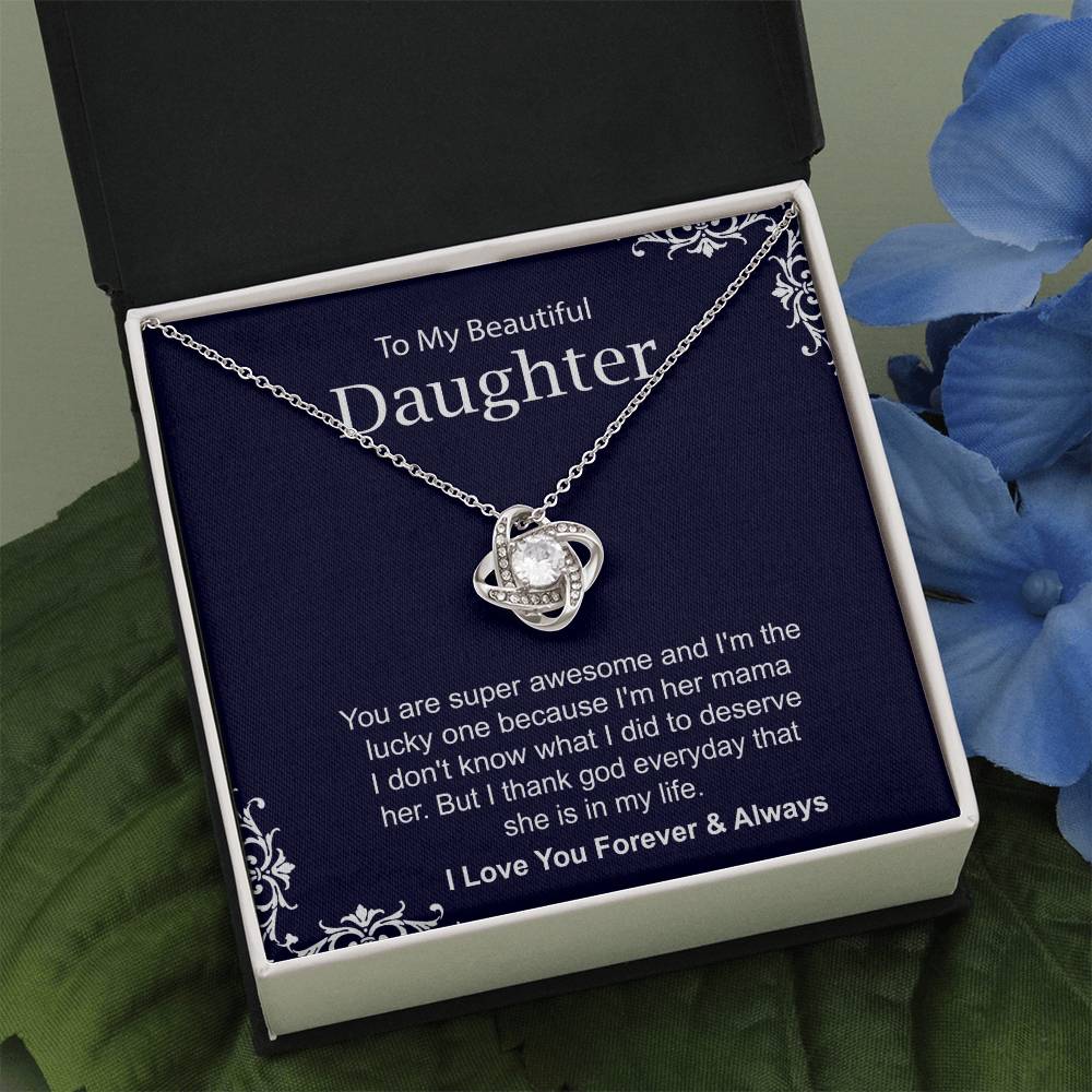Lucky Mom Necklace Gift for Daughter Love Note
