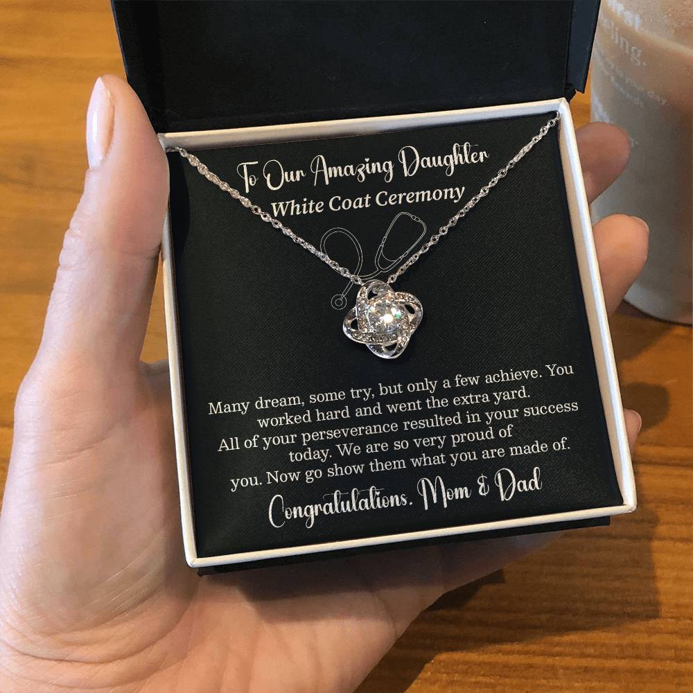 To Our Amazing Daughter On Your White Coat Ceremony Best Wishes Necklace You Are Amazing Necklace Personal Growth Jewelry Motivational Jewelry For New Beginnings Emotional Connection Necklace Meaningful Gift From Parents Congratulations Necklace