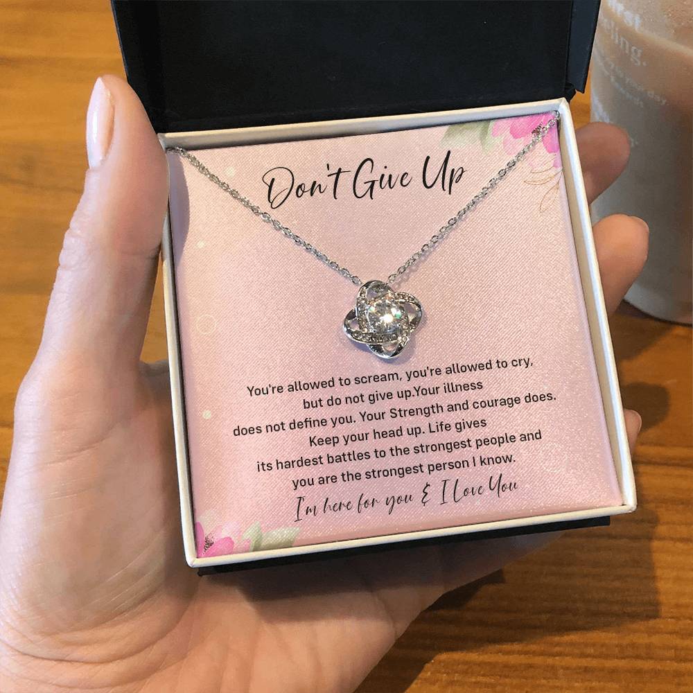 Don't Give Up Strength And Courage Necklace Don't Give Up Necklace Supportive Gift For Fighter You Are Strong Necklace Life's Battles Necklace Emotional Connection Necklace Love And Support Necklace Motivational Jewelry Breast Cancer Necklace For Soulmate