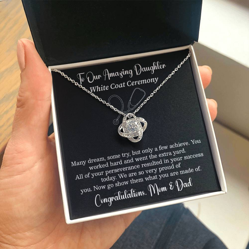 To Our Amazing Daughter On Your White Coat Ceremony Best Wishes Necklace You Are Amazing Necklace Personal Growth Jewelry Motivational Jewelry For New Beginnings Emotional Connection Necklace Meaningful Gift From Parents Congratulations Necklace