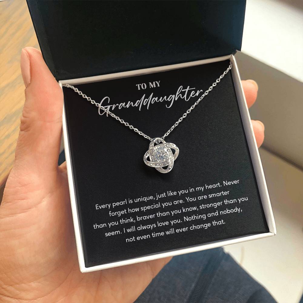 Granddaughter Gift Necklace – Forever Love Pendant with Card