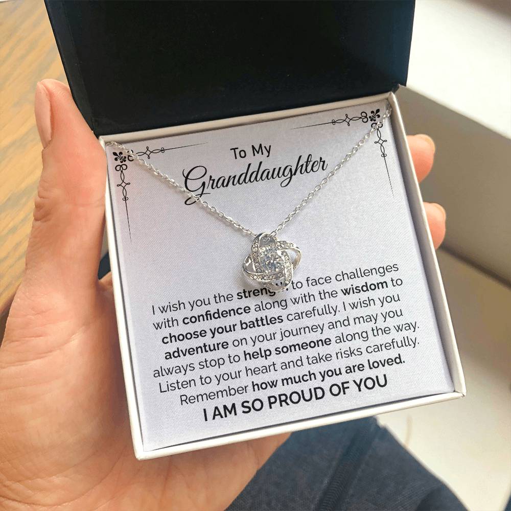 Granddaughter Necklace Gift with Proud Message Card