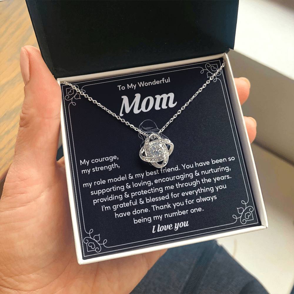 To My Wonderful Mom, Wonderful Mom Pendant Heartfelt Necklace For Her Sweet Pendant Thank You Gift For Support To My Best Friend Mom Jewelry Special Pendant For A Supportive Mom Sentimental Jewelry Thoughtful Necklace