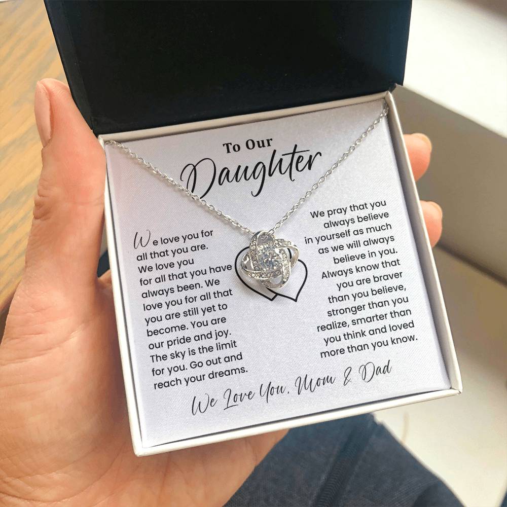 To Our Daughter Heartfelt Jewelry For Daughter Gift From Your Mom And Dad Proud Parent Gift Caring Gift For Daughter Supportive Necklace For Daughter Believe In Yourself Jewelry Daughter's Dreams Jewelry Unique Gift For Daughter Special Bond Necklace