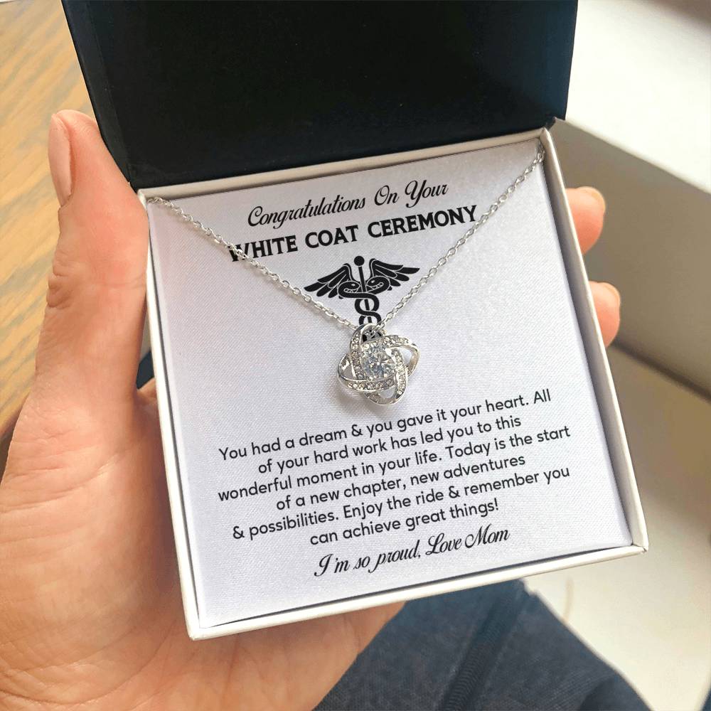 Congratulations On Your White Coat Ceremony Necklace White Coat Ceremony Necklace Gift Congratulations White Coat Ceremony Jewelry White Coat Graduation Necklace Gift New Adventures Necklace Gift  Proud Of You Mom Gift Necklace