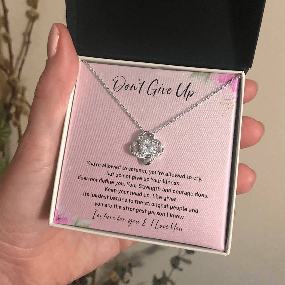 Don't Give Up Strength And Courage Necklace Don't Give Up Necklace Supportive Gift For Fighter You Are Strong Necklace Life's Battles Necklace Emotional Connection Necklace Love And Support Necklace Motivational Jewelry Breast Cancer Necklace For Soulmate