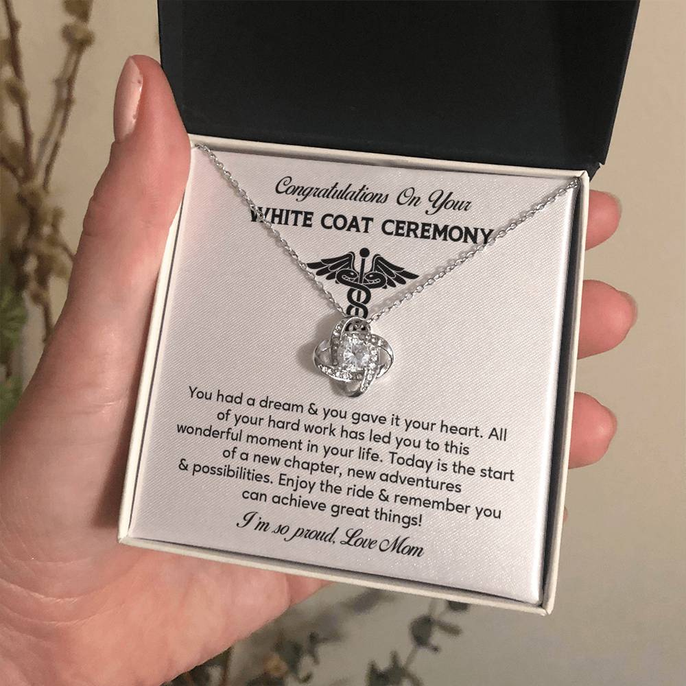 Congratulations On Your White Coat Ceremony Necklace White Coat Ceremony Necklace Gift Congratulations White Coat Ceremony Jewelry White Coat Graduation Necklace Gift New Adventures Necklace Gift  Proud Of You Mom Gift Necklace