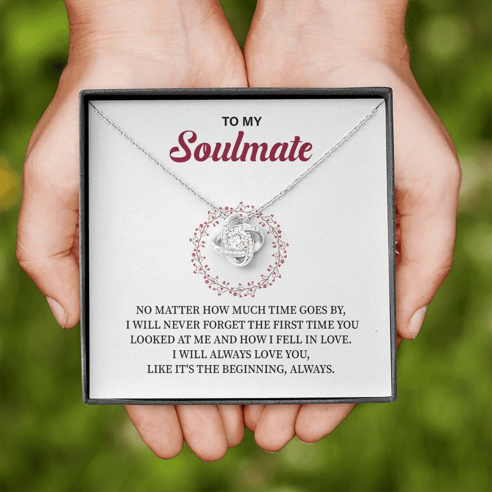 Soulmate Necklace Gift for Her – Love Knot Message Box