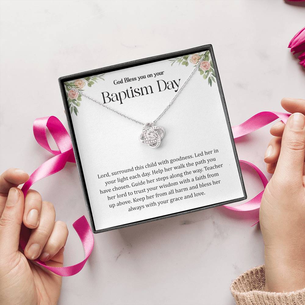 Baptism Gift Necklace for Baby Girl with Gift Box