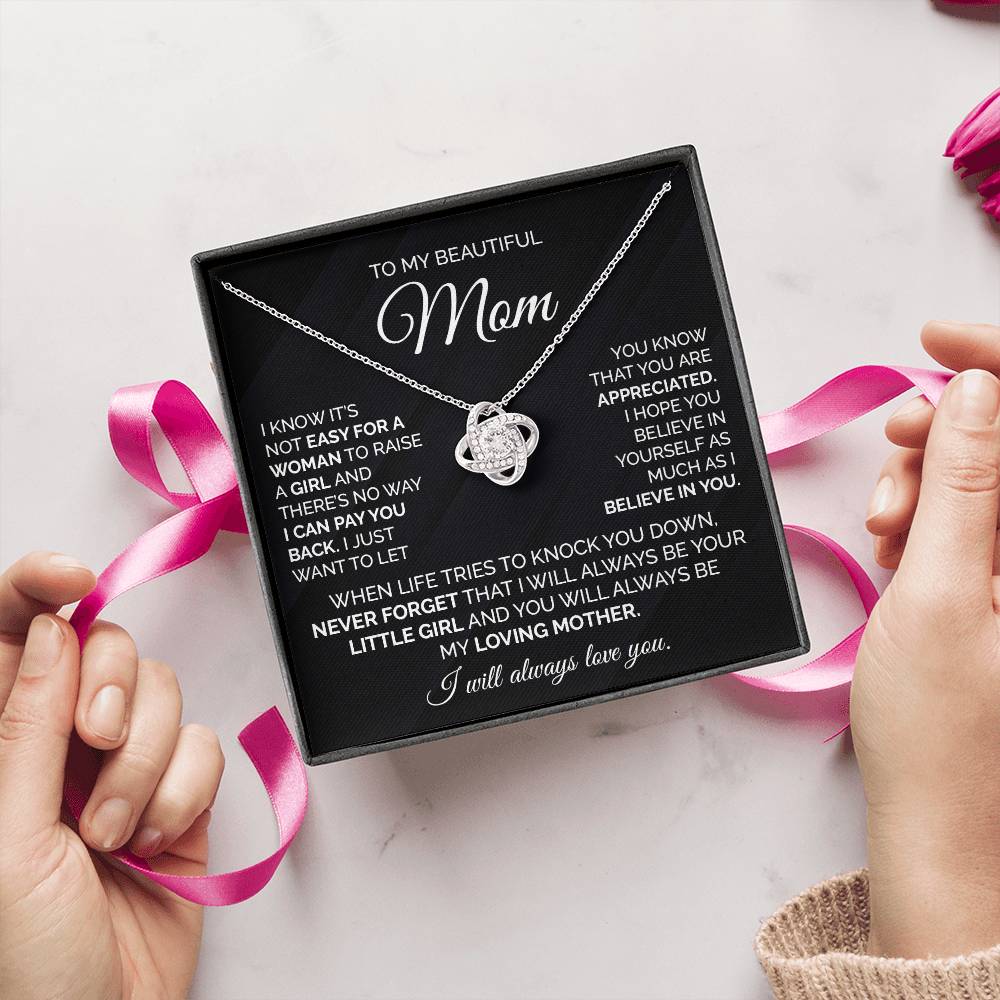 Necklace Gift for Mom from Daughter with Appreciation Card