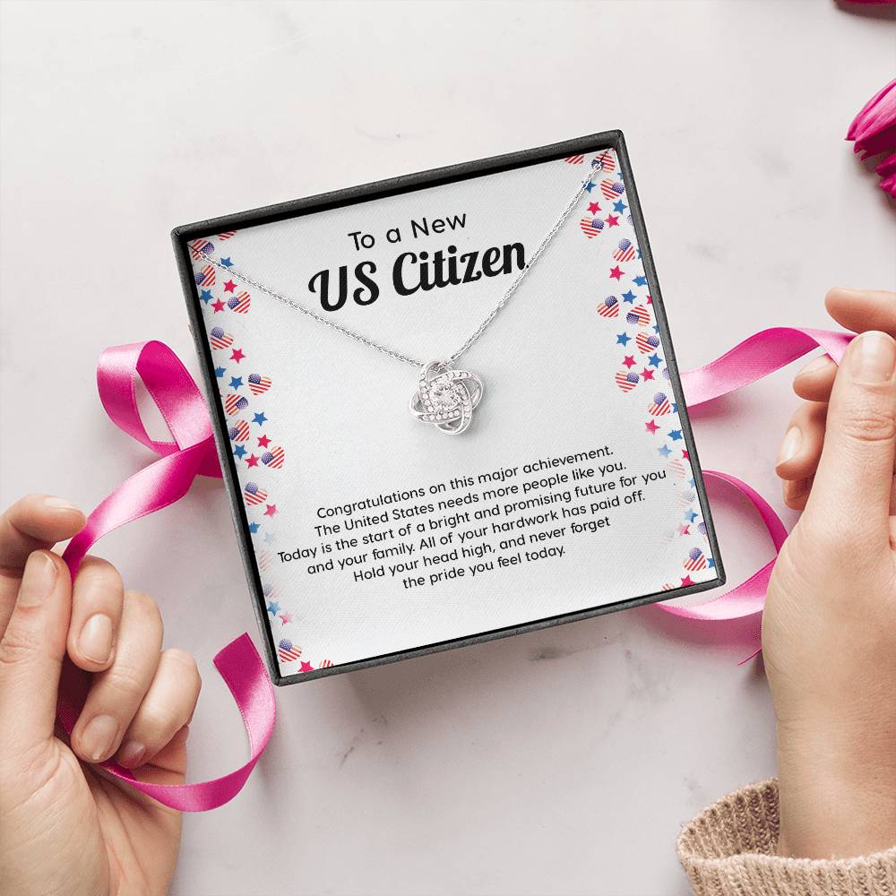 New US Citizen Gift – Necklace with Message Card