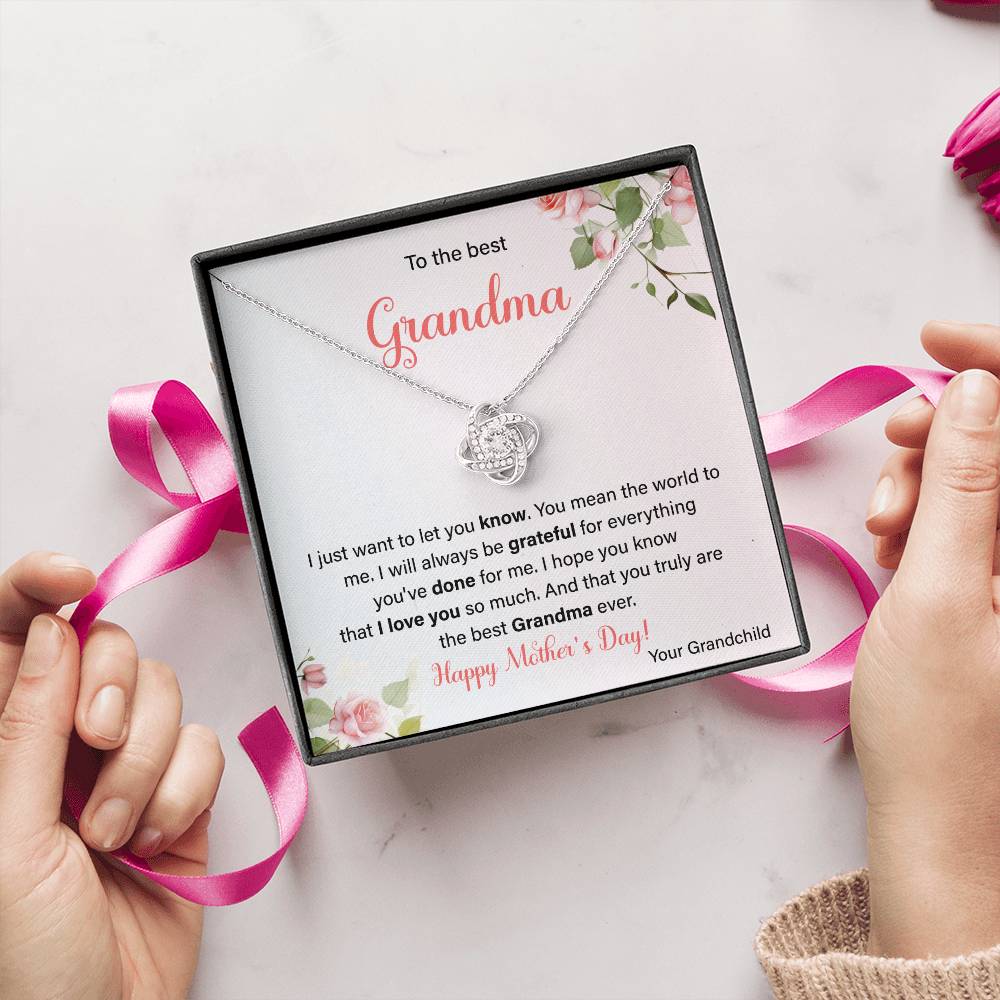 To The Best Grandma Grandmother Appreciation Necklace Love From Grandchild Gift Happy Mother’s Day For Her Sentimental Grandma Necklace Heartfelt Message For Old Lady Thank You Gift Gift For Special Person