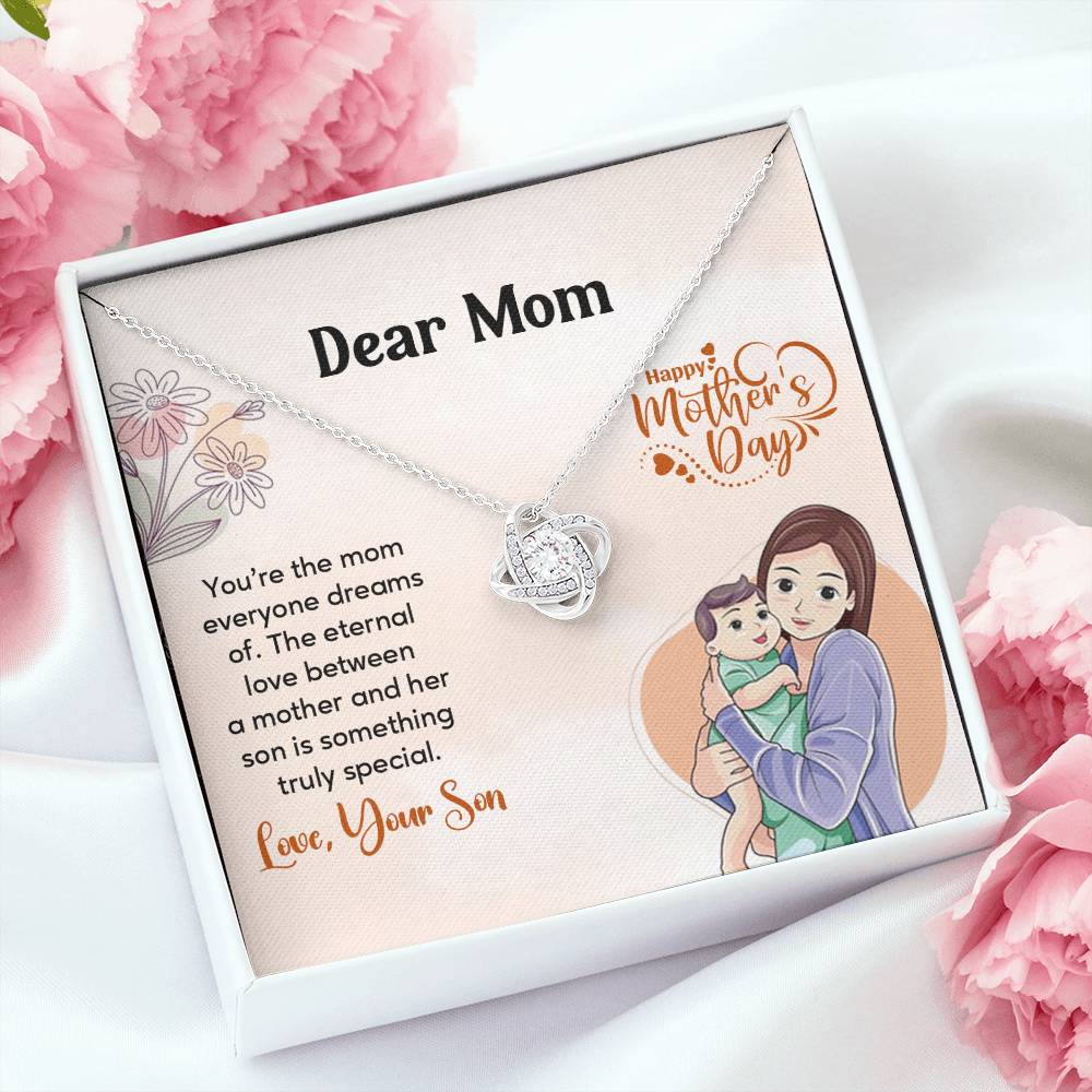 Dear Mom, Heartfelt Necklace For Love Loving Jewelry For Mother's Day Sentimental Necklace For Connection Loving Pendant For A Mother-son Bond Special Pendant Special Necklace Thoughtful Necklace For Love