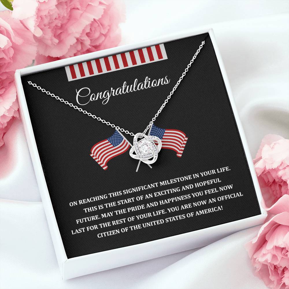 Congratulations Necklace For New U.s. Citizen Necklace For New U.s. Citizen Gift For New U.s. Citizen Journey Necklace For Proud New Citizen Jewelry For U.s. Citizenship Celebration Gift For Citizenship Milestone Jewelry For New U.s. Citizen Necklace