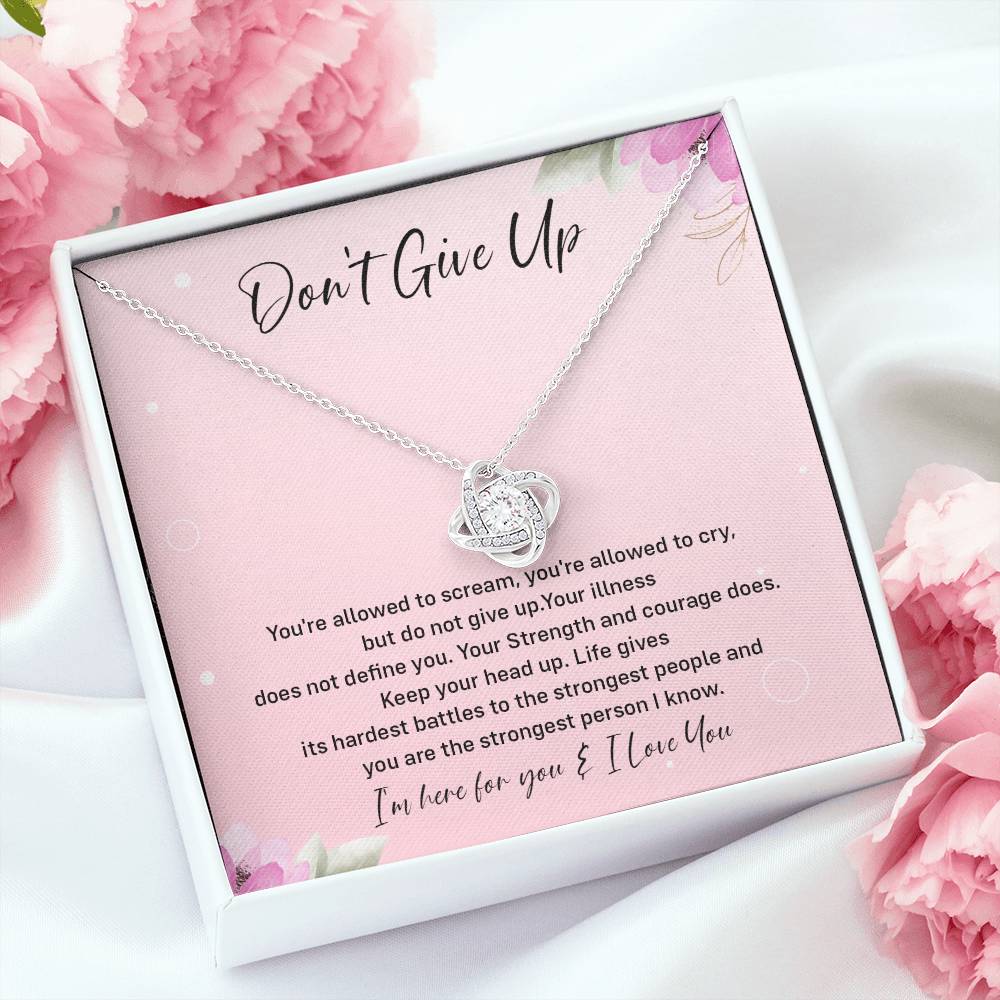 Don't Give Up Strength And Courage Necklace Don't Give Up Necklace Supportive Gift For Fighter You Are Strong Necklace Life's Battles Necklace Emotional Connection Necklace Love And Support Necklace Motivational Jewelry Breast Cancer Necklace For Soulmate