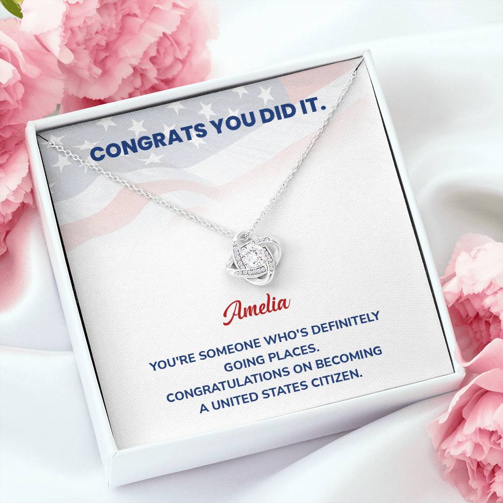 Congrats Necklace For New U.s. Citizen Amelia Necklace For New U.s. Citizen Proud U.s. Citizen Jewelry Necklace For Official U.s. Citizen Gift For U.s. Citizenship Celebration Necklace With Message For U.s. Citizen Necklace For Naturalization Ceremony