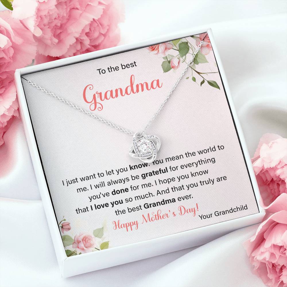 To The Best Grandma Grandmother Appreciation Necklace Love From Grandchild Gift Happy Mother’s Day For Her Sentimental Grandma Necklace Heartfelt Message For Old Lady Thank You Gift Gift For Special Person