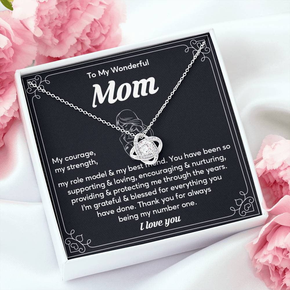 To My Wonderful Mom, Wonderful Mom Pendant Heartfelt Necklace For Her Sweet Pendant Thank You Gift For Support To My Best Friend Mom Jewelry Special Pendant For A Supportive Mom Sentimental Jewelry Thoughtful Necklace