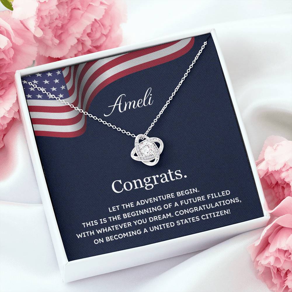 Congrats Necklace For New U.s. Citizen Ameli Necklace For New U.s. Citizen Gift For Citizenship Celebration Necklace With Citizenship Message Necklace For New U.s. Citizen Ameli Gift For Becoming A U.s. Citizen Proud U.s. Citizen Jewelry