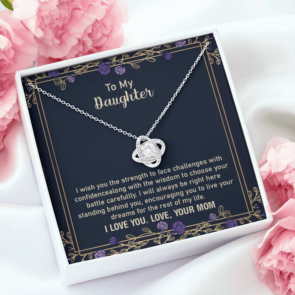 Daughter Necklace Gift from Mom – with Encouragement Message Card