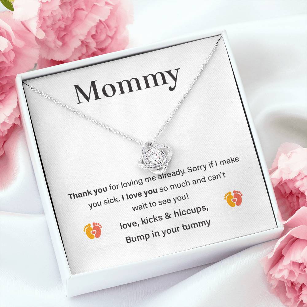 Funny Necklace Gift for Pregnant Mom from Baby Bump in Tummy