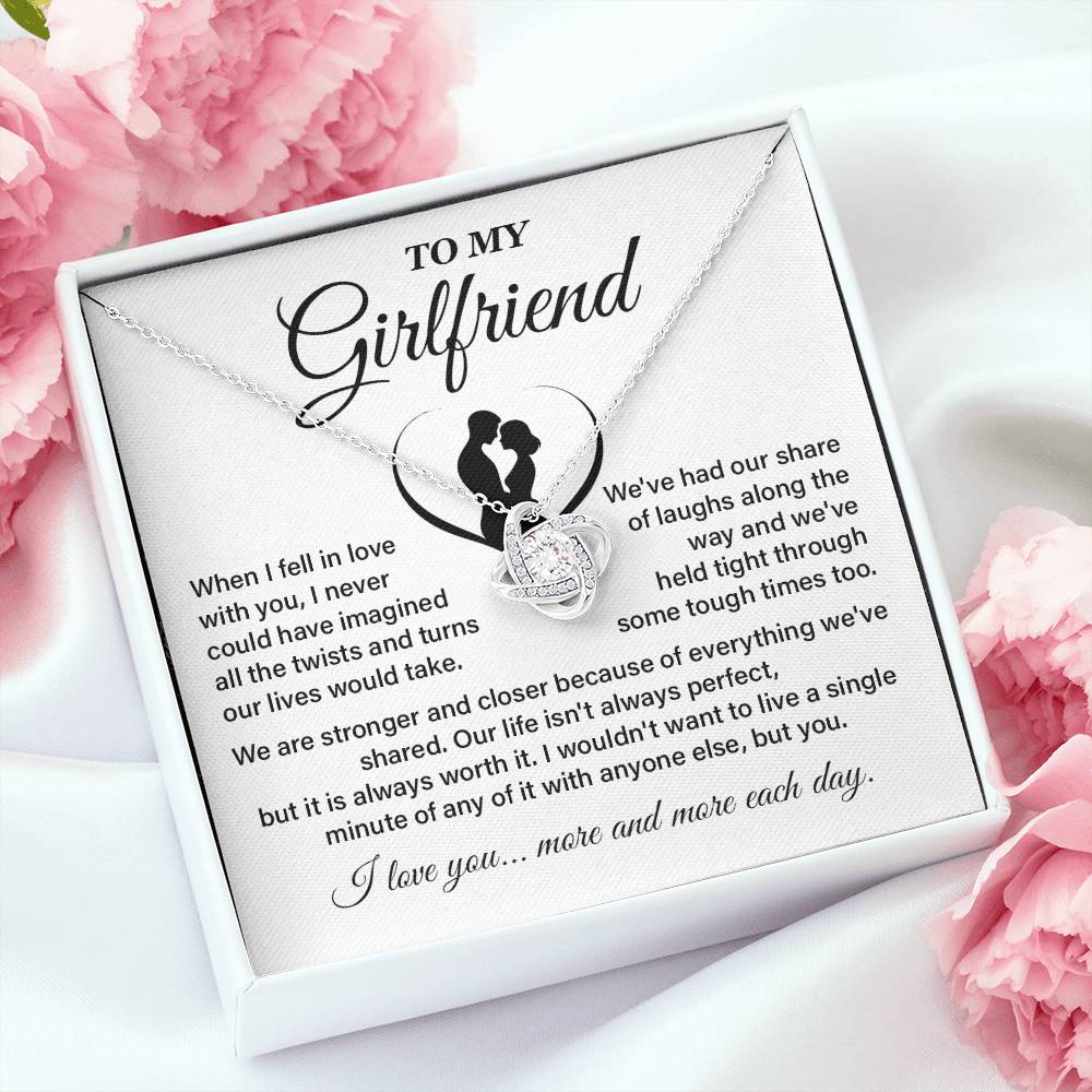 To My Girlfriend Necklace with Heartfelt Message Gift Box