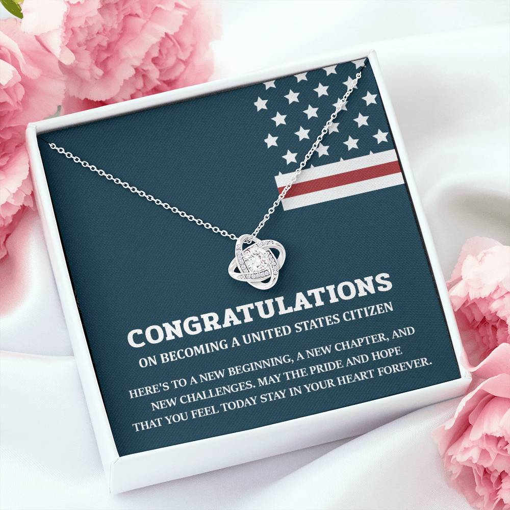 Congratulations Necklace For New U.s. Citizen Necklace For New U.s. Citizen Necklace For U.s. Citizenship Success Necklace For Official U.s. Citizen Jewelry For New U.s. Citizen Necklace With Message Of Hope Gift For American Patriot