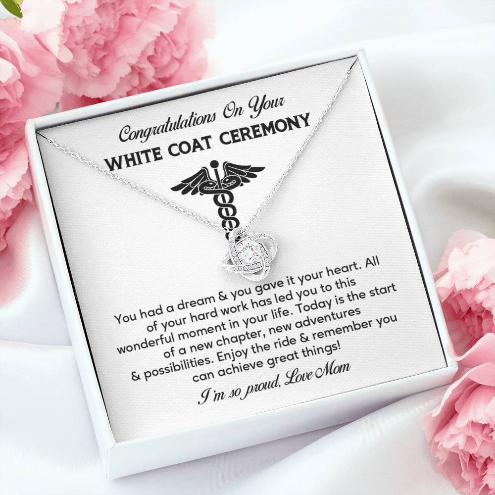 Congratulations On Your White Coat Ceremony Necklace White Coat Ceremony Necklace Gift Congratulations White Coat Ceremony Jewelry White Coat Graduation Necklace Gift New Adventures Necklace Gift  Proud Of You Mom Gift Necklace