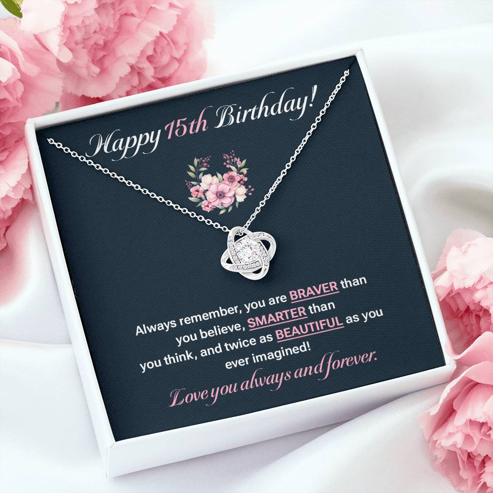 15th Birthday Necklace Gift for Teen Girl – Inspirational Jewelry Box